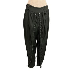 Palak Black Viscose Embellished Harem Pants With Side Sequin Detailing Made In I